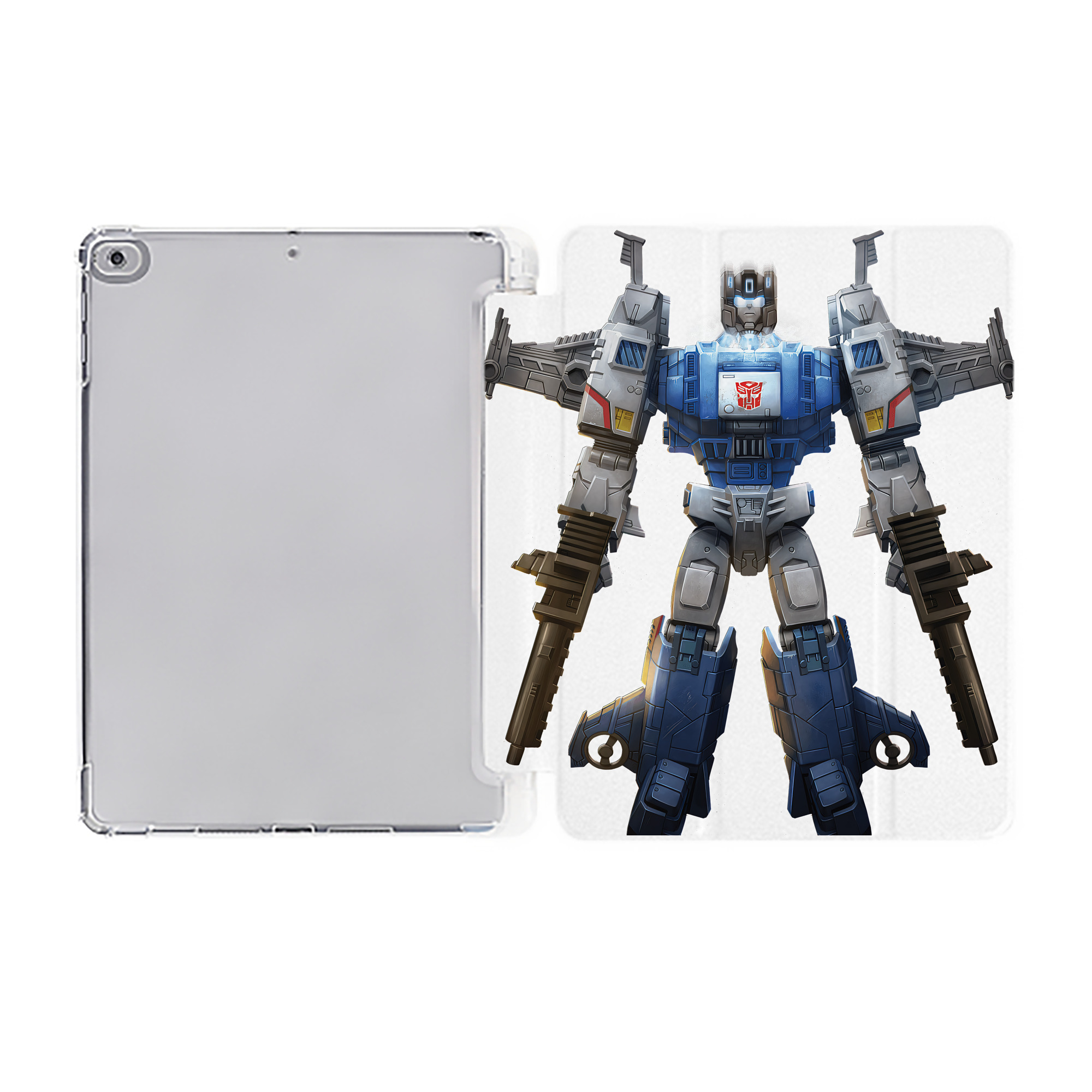 （画像用） Transformers トランスフォーマー IPad ケース ペン収納付き 三つ折りスタンド PUレザー×シリコン 対応機種9.5/10.5/10.9インチ